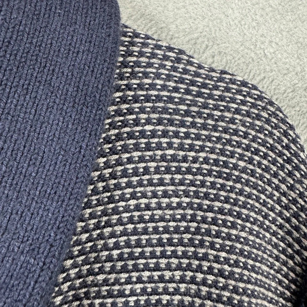 Banana Republic Mens XL Navy Blue Birdseye Shawl Collar Grandpa Cardigan Sweater